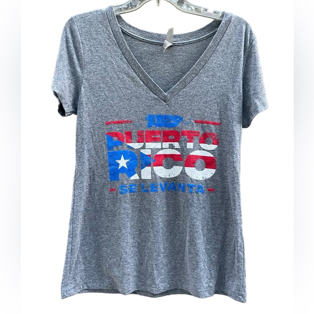 Next Level Apparel Puerto Rico Se LeVanta Short Sleeve Ladies Cut Tee SZ XL - Picture 2 of 5